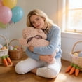 thumbnail image 5 of Easter Bunny Plush Toy, 50CM Soft Stuffed Animal Pillow, White Pink and Black Decorative Doll, Cozy Gift for Holiday and Birthday Celebrations, 19.68x9.84x1.96 Inches, 5 of 6