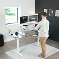 thumbnail image 4 of VIVO White Height Adjustable Standing Desk Monitor Riser Tabletop Sit to Stand, 4 of 9