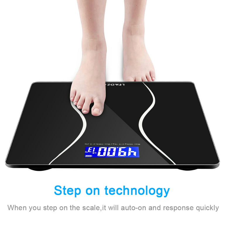 Digital Bathroom Body Weight Scale with LCD Display Backlight, Highly Accurate  Weight Scale for Family Use and Weight up to 400 lbs, (Black) 