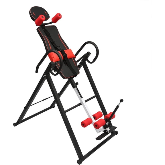 Inversion Table, 330.7lbs Capacity Heavy Duty Inversion Table Heavy Duty Strength Training Inversion Equipment w/Headrest & Adjustable Protective Belt for Back Pain Muscle Tension