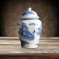 thumbnail image 4 of YOPTOP Ceramic Ginger Jar Lid Blue White Porcelain Crafts Gift Porcelain Jars for Kitchen Countertop Storage   Style A,stylea, 4 of 8