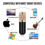 Podcast Microphone Kit with V8S Superior Live Sound Card Condenser Microphone BM-800 & Bluetooth DJ Mixer Metal Holder for Studio Recording Singing Broadcast