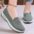 thumbnail image 2 of uvwlwu Women's Large Size Casual Shoes Breathable Mesh Women's Shoes On Lightweight Mom Shoes Soft Soled Versatile Shoes.(Army Green,6.5), 2 of 8