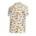 thumbnail image 3 of Daiia Dog Faces Pattern Men’s Polo Shirts,Solid Deck Shirt,Classic Fit, Breathable Cotton Polo for Casual and Sport Wear-Small, 3 of 9