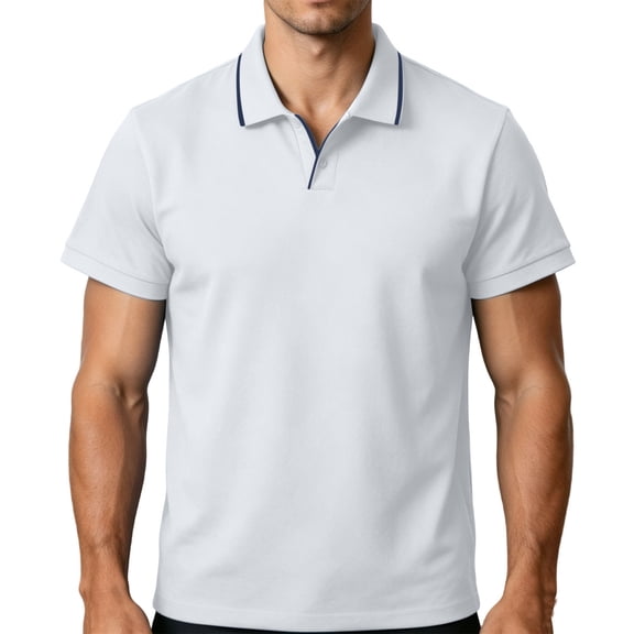 Klisyaur Mens Classic T Shirts Short Sleeve Button Collared Summer Vacation Beach Tops Lightweight Fashion Clothes