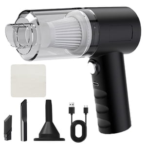 Fournitures de nettoyage de voiture, Nettoyeur à vide de voiture portatif 120W Puissante aspiration petit aspirateur de voiture Mini Poussières Buster avec Usb Nettoyant à vide portable avec tenue de nettoyage