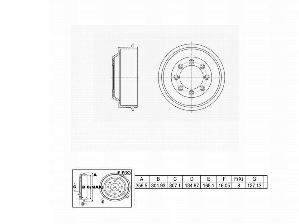 Winstop Brake Drum, Rear WS236504, Ford F-150 1997-1991