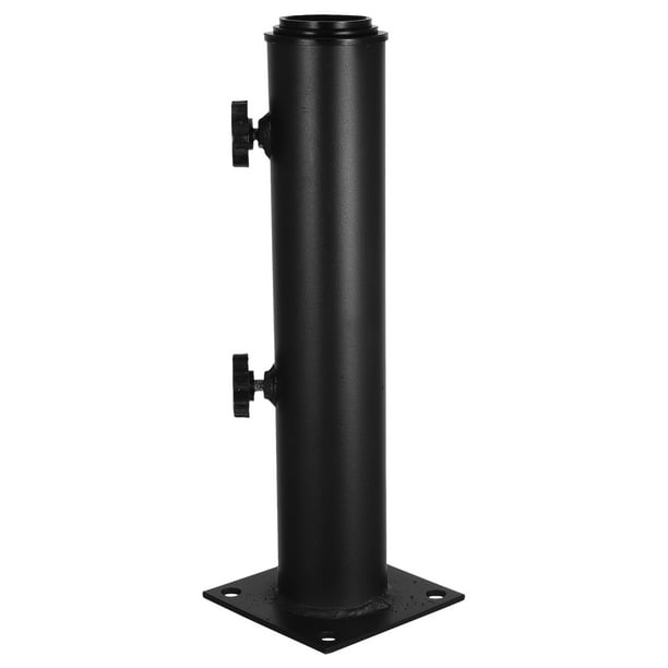 Base de sombrilla resistente para exteriores con tubo y placa de hierro plana para patio, terraza, playa y piscina, soporte ajustable para sombrilla