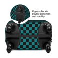 thumbnail image 4 of Daiia Black And Teal Checkerboard Luggage Cover, Thickened Washable Travel Luggage Covers, Elastic Unique Baggage Covers for 18-20 inch Luggage-Large, 4 of 9