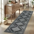 thumbnail image 2 of Hasoo Modern Geometric Runner Washable 2' x 6' Throw Rug for Hallway Enterway Neutral Indoor Gray Carpet, 2 of 6