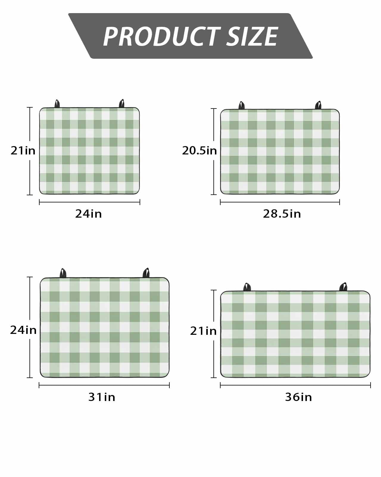 Stove Top Covers for Electric Stove, Sage Green Buffalo Plaid Glass Stovetop Cover Protector, Green White Checkered Farmhouse Induction Cooktop Protector Oven Mat for Kitchen Countertop 24"x21"