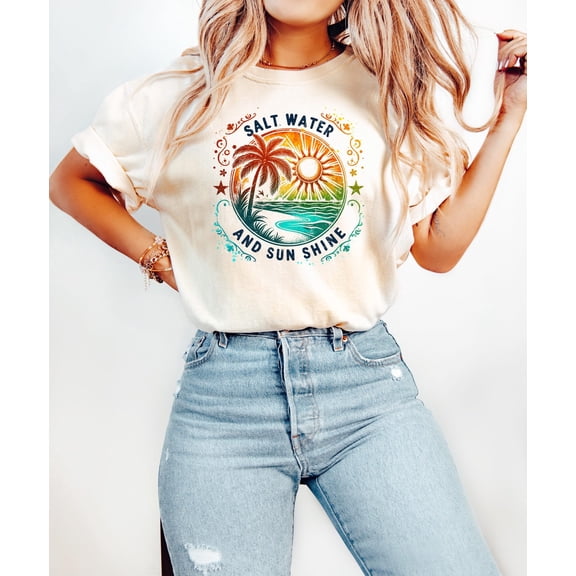 Salt Water And Sun Shine Shirt, Summer Women Shirt, Summer Vacation Tees, Beach Lover Gift, Summer Trip Shirts, Beach Vibes Shirt