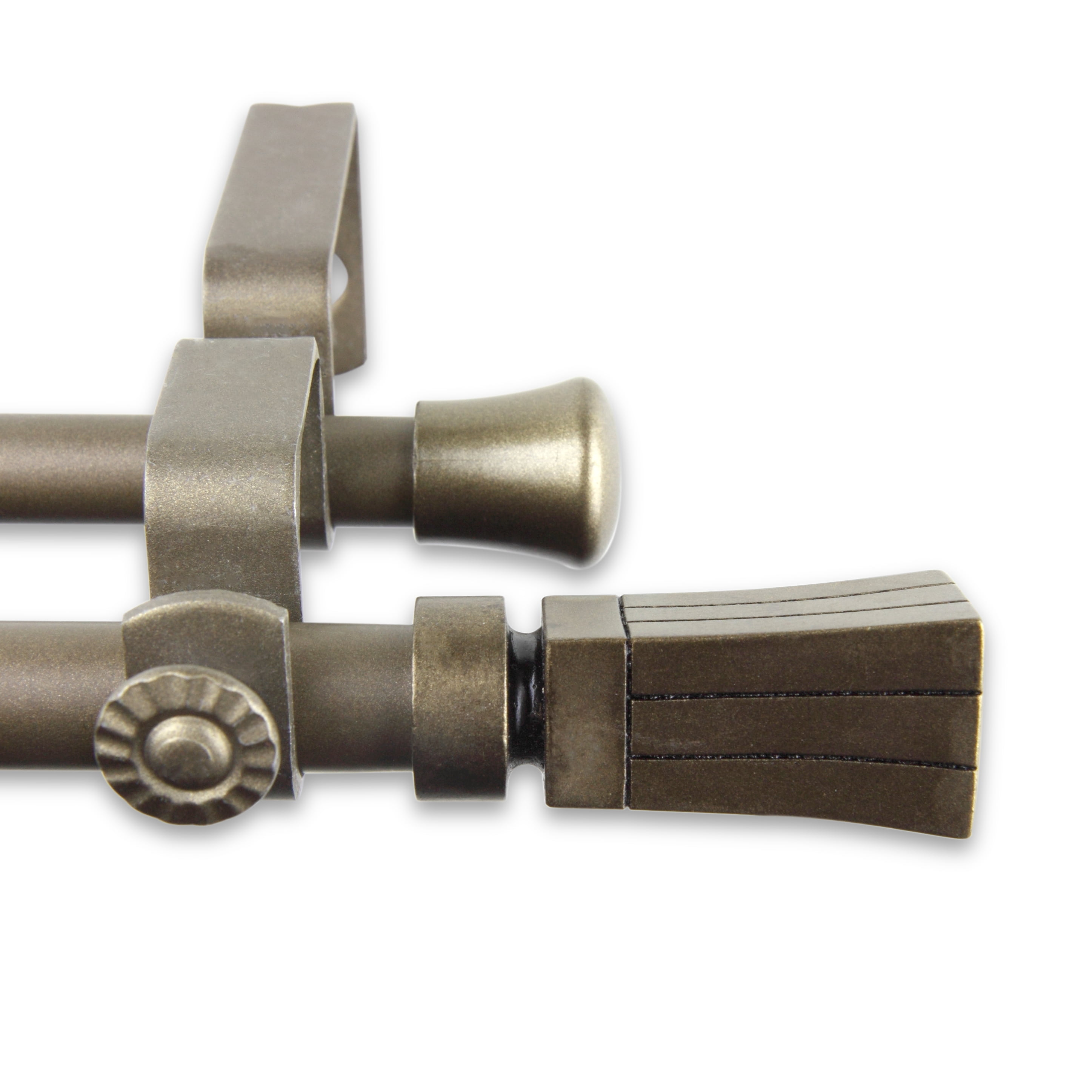 Central Design Products Steel 0.62" Modern Double Curtain Rod, Gold
