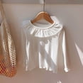 thumbnail image 2 of vigerkar Little Girls Ruffle T Shirt Autumn Princess Girl Blouses Comfortable Spring Tops for 3-9Y (White, 3-4 Years), 2 of 4