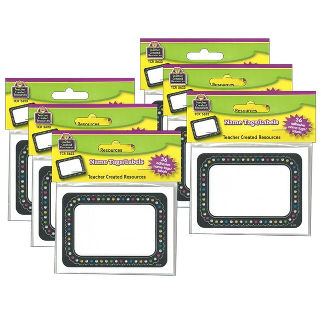 TEACHER CREATED RESOURCES (6 PK) Étiquettes de Nom Tableau Noir Lumineux