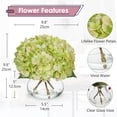 thumbnail image 2 of Flores artificiales Hollyone Hydrangea con jarrón de cristal, color verde, 2 of 6