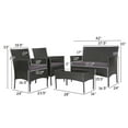 thumbnail image 3 of Costway 4PCS Patio Rattan Furniture Set Cushioned Sofa Coffee Table Backyard Grey, 3 of 10