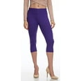thumbnail image 3 of LMB Capri Leggings for Women Buttery Soft Polyester Fabric, Deep Merlot, XS - L, 3 of 6