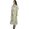 thumbnail image 3 of Bimba Women Long Cotton Kaftan Night Maxi Gown Floral Butterfly Caftan, 3 of 6