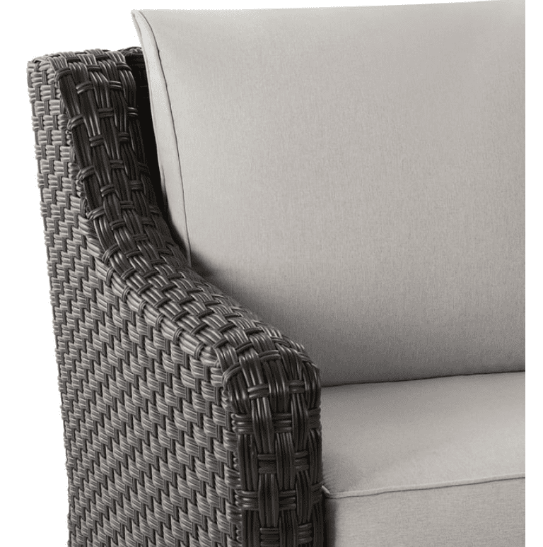 Better Homes & Gardens River Oaks Outdoor 5-Piece Wicker Conversation Set with Patio Cover, Dark Brown