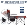 thumbnail image 4 of Reclining Beach Chair for Adults, 6-Legged Camping Chair with Foot Rest, Red, 4 of 7