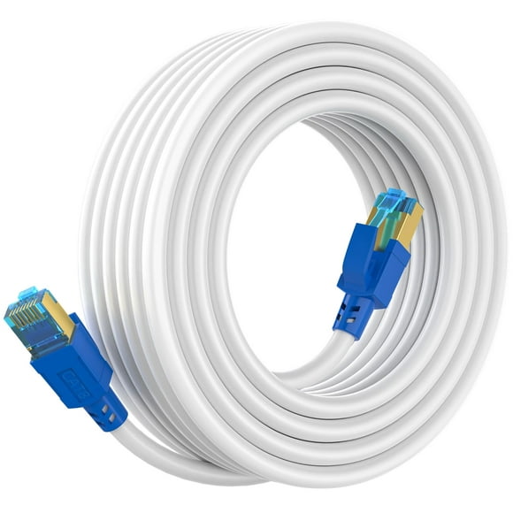Cat 8 Ethernet Cable 35 ft,Heavy Duty Direct Burial High Speed 26AWG 40Gbps Cat8 LAN Network Cable Weatherproof UV Resistant with Gold Plated RJ45 Connector for Router/Gaming,Outdoor&Indoor