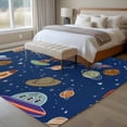 thumbnail image 4 of Cute Blue Space Area Rugs 6'x9', Washable Small Throw Rugs for Kitchen Dining room, Star Cartoon Spaceship Planet Indoor Outdoor Rug Non-Slip Low Pile Carpet Runner Reversible Floor Mats, 4 of 8