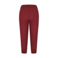 thumbnail image 4 of Capri Pants for Women Spring 2026 Drawstring Elastic High Waist Pants with Pocket Yoga Workout Cropped Joggers Ladies Comfy Plus Size 2026 Trendy Outfits Lightweight Cute Fashion Dressy Clothes Red, 4 of 5