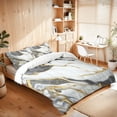 thumbnail image 3 of White Marble Queen Size Comforter Set – 3 Piece Queen Comforter Set - Soft Microfiber All Season Queen Comforter by Conrad’s Limited Collections, 3 of 5