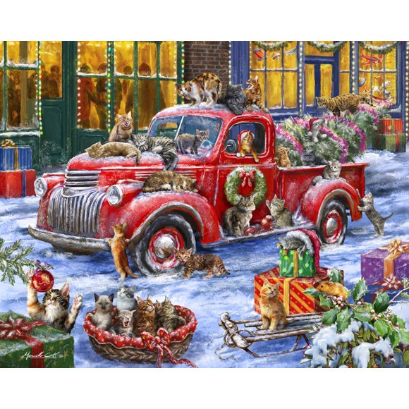 Vermont Christmas Company It's a Cats' Christmas Jigsaw Puzzle 1000 Piece