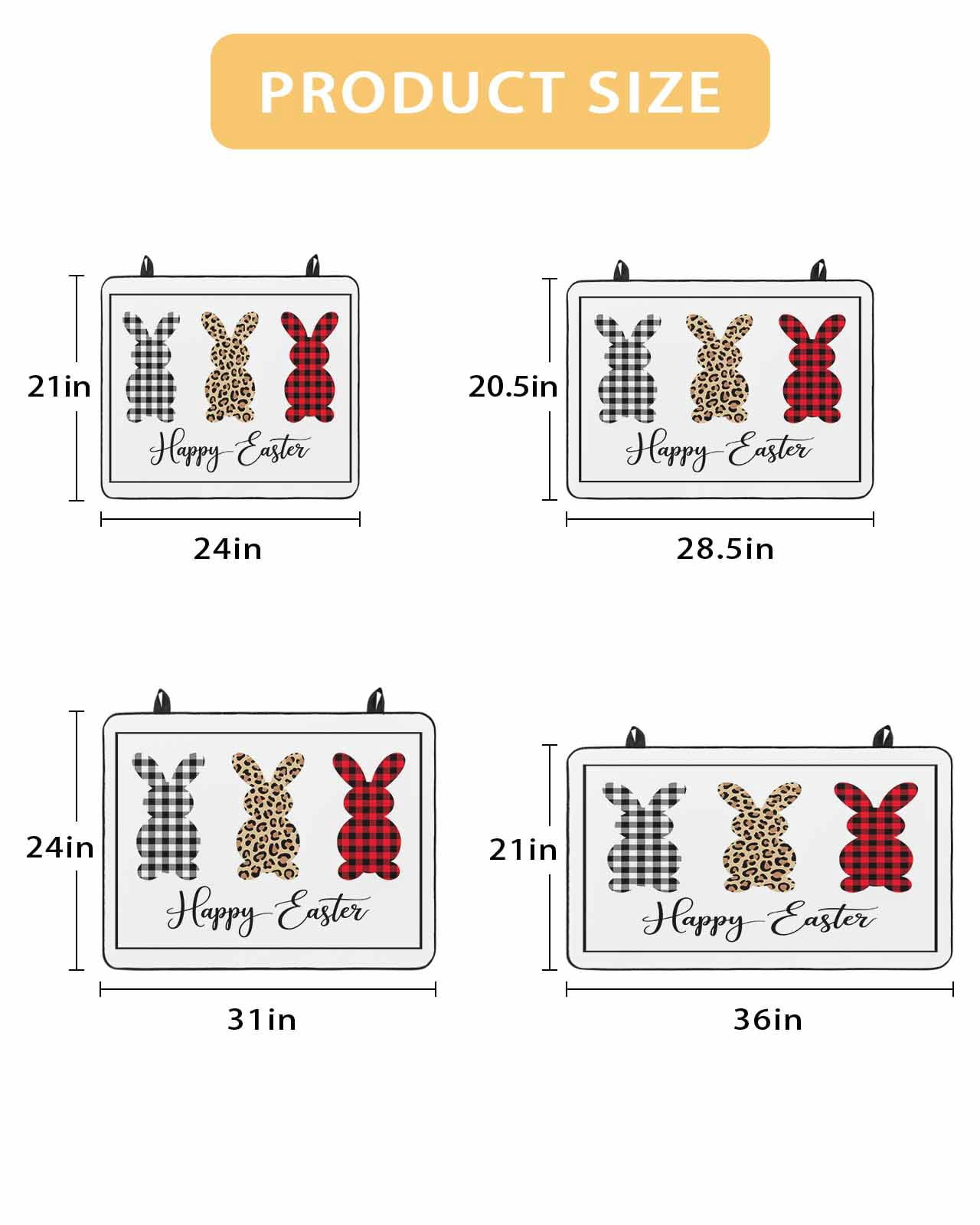 Large Induction Cooktop Protector Mat Easter Stove Top Covers for Electric Stove, Simple Leopard Print Buffalo Plaid Rabbits Bunny Decorative Stove Burner Cover Mats, Glass Top Stove Cover