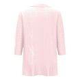 thumbnail image 4 of Elvqul Womens Pink Sweater Sweater Long Sleeve Open Front Graphic Cardigans for Ladies, 4 of 6