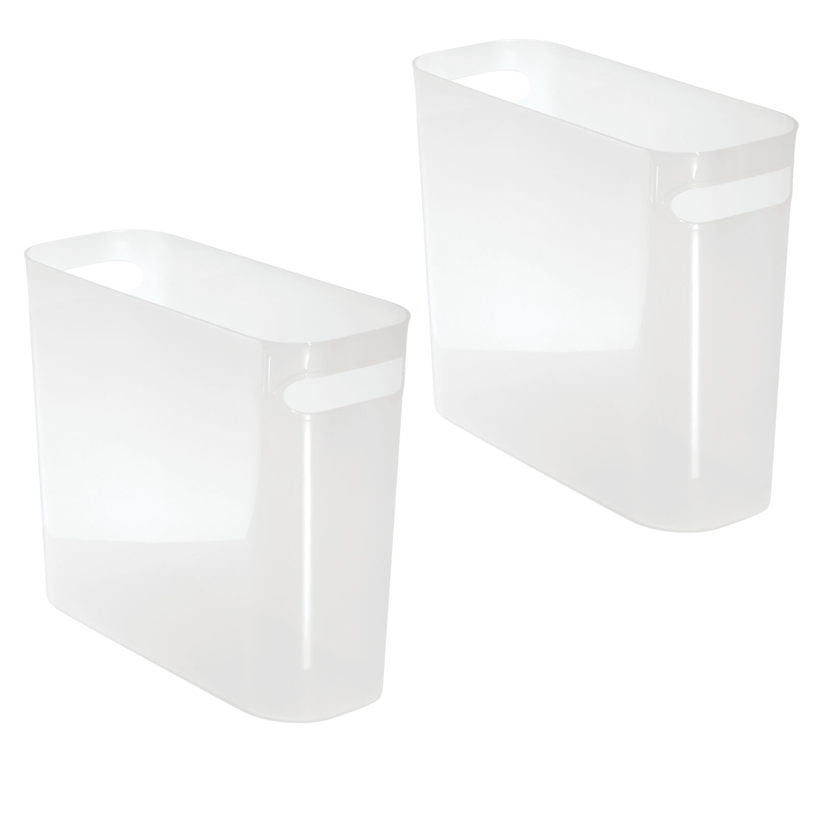 White 2 Pack mDesign Plastic Round Small Trash Can Wastebasket