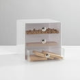 thumbnail image 2 of mDesign Plastic Stackable Office Supply Desk Organizer, 3 Drawers, White/Clear, 2 of 6