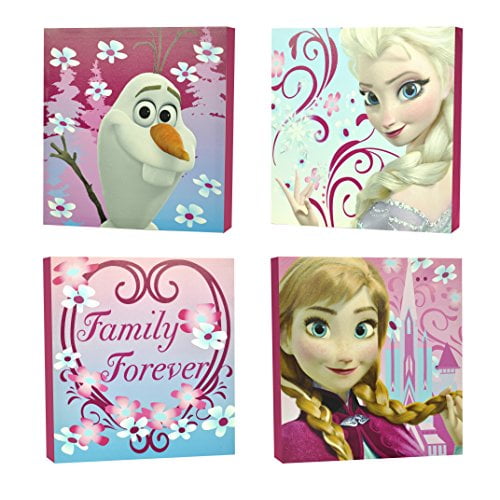 Disney Frozen Square Canvas Wall Art 11 Toy Pack Of 4 Walmart