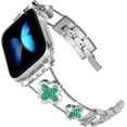 thumbnail image 2 of MUKO Diamond Metal Bands Add Sparkle to Your Watch For Apple Watch Series 10/9/8/7/6/5/4/3/2/1SE/Ultra Clover Simple and Stylish Compatible with 38mm 40mm 41mm 42mm 44mm 45mm 46mm 49mm Women's Wear, 2 of 10