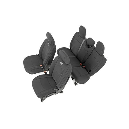 Rough Country Neoprene Seat Cover (fits) 2018-2020 Jeep Wrangler JL | 4DR | Rear Center Armrest | 1st/2nd Row | 91012
