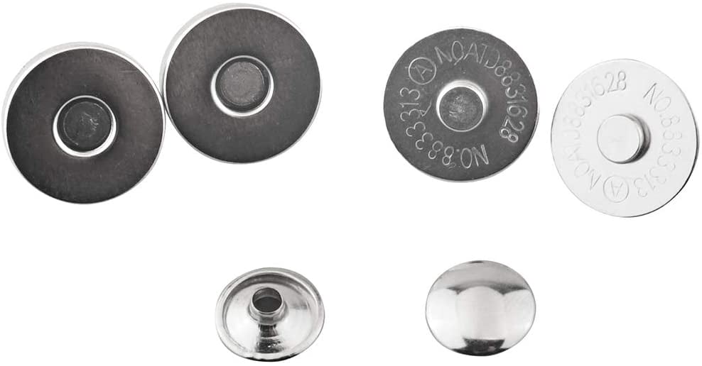 ALLinONE 20 Sets 18mm Magnetic Snaps - Silver Purse Clasps, Double Rivet Closures For DIY Crafts - View #2