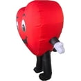 thumbnail image 2 of Inflatable Heart Mascot Costume, Red and Black Valentine Character Outfit with Smiling Face Halloween Party Fancy Dress, 2 of 3