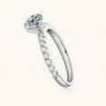 thumbnail image 2 of Oryn Jewelry 2 Ct Brilliant Round Cut Moissanite Ring – 14K White Gold Plated Band – Solitaire Engagement Ring with Accent – Simple Wedding Jewelry, 2 of 5