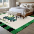 thumbnail image 4 of Saint Patrick's Day Area Rugs 5'x7', Small Throw Rugs for Laundry Room Playroom, Farmhouse Green Truck Leaves Checkered Indoor Outdoor Rug Non-Slip Low Pile Carpet Runner Reversible Floor Mats, 4 of 8