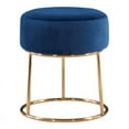 thumbnail image 5 of Linon Carly Metal Accent Vanity Stool in Navy Blue, 5 of 10