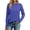 Blue, variant on Long Sleeve Shirts for Women Pleated Crew Neck Casual Tops Fall Fashion Blouses Lightweight Clothes