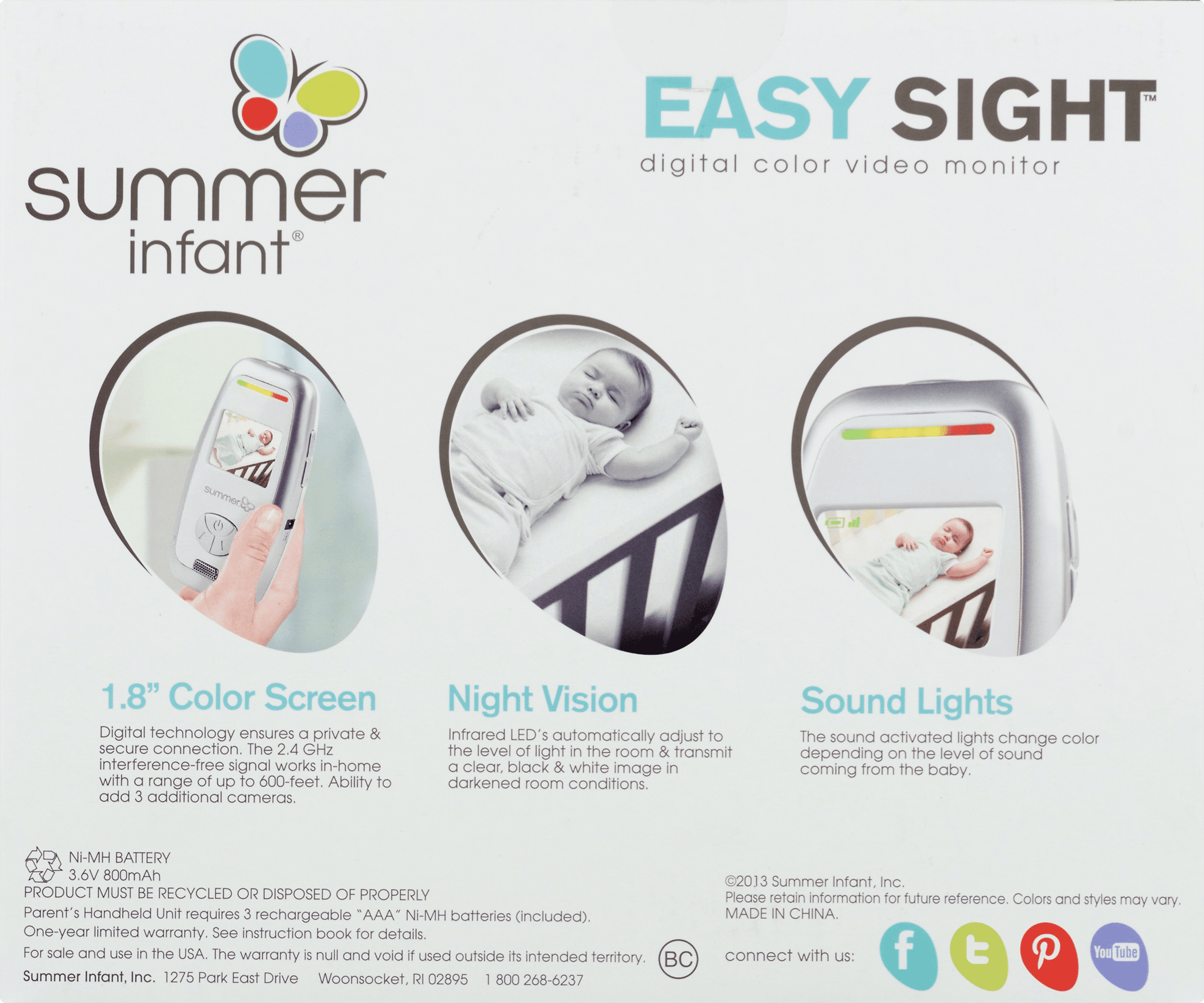 Infant Panorama Summer Monitor Add Camera Digital Color Video