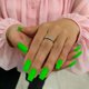 thumbnail image 1 of Uñas postizas adhesivas JOYVVEW medianas largas cuadradas verde 24 piezas, 1 of 7