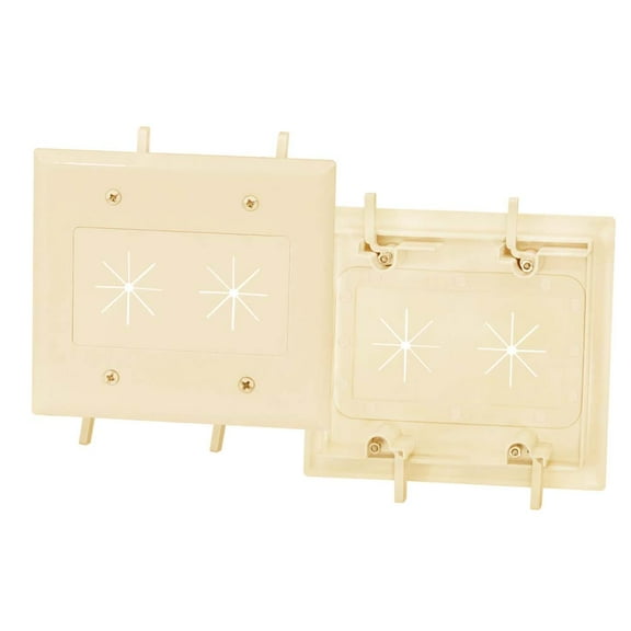 ACCL Cable Plate with Flexible Opening 2-Gang Ivory, 1 Pack