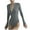 Gray, variant on Women's Deep V Neck Long Sleeve Bodysuit Ribbed Slim Fitted Leatord Stretchy Basic Bodysuit Jumpsuit Tops for Women