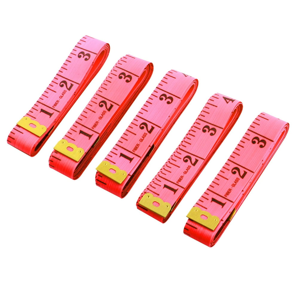 5 Pcs 2cm Wide Sewing Tailor Measuring Tape 150cm Measure Length Pink