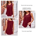 thumbnail image 3 of Blusa plisada con cuello redondo, holgada, ajustada, de Color puro, con cuello redondo, plisada, para mujer, chica, citas, 3 of 6