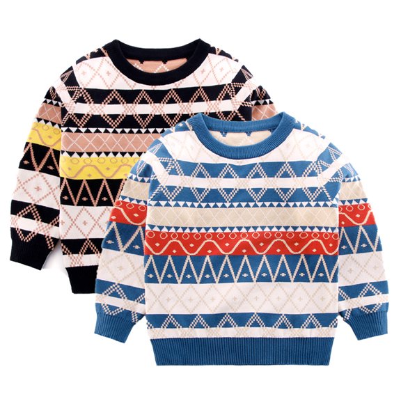 KYAIGUO Toddler kids Boys Knit Sweater Boys Sweater Pullover Cotton Crewneck Sweater for 5-12Y